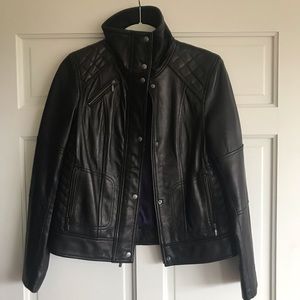 Cole Haan Quilted Genuine Leather Jacket